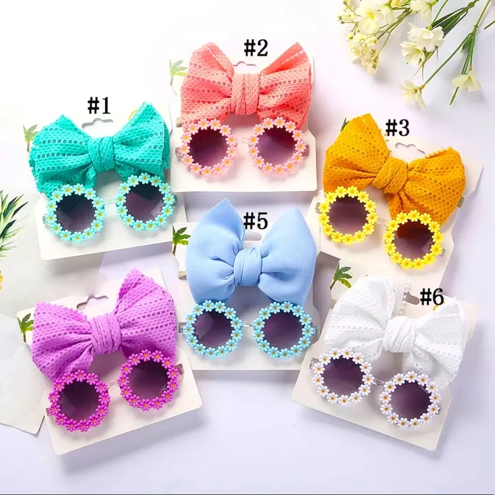 Kids headband and flower glasses set 1pcs